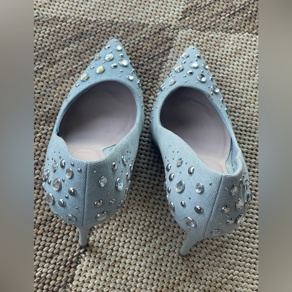 ALDO Elegant Blue Embellished Women's denimHeels size 7 - Picture 8 of 16